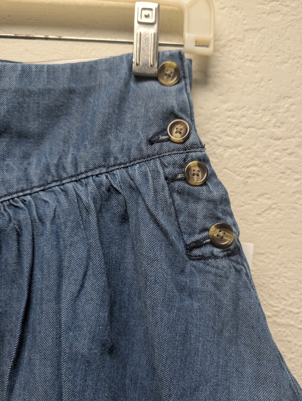 NWT American Eagle Womens Size 000 26" Denim Side Button Bubble Skort Mini - Picture 6 of 15
